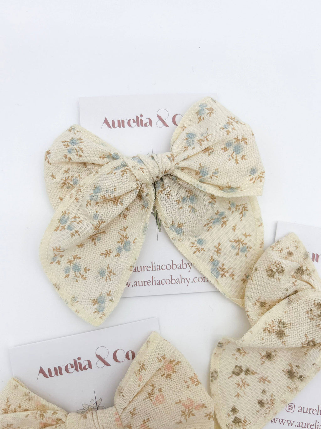 Neutral Floral Hair Bow for Kids/Toddlers