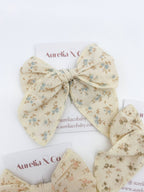 Neutral Floral Hair Bow for Kids/Toddlers