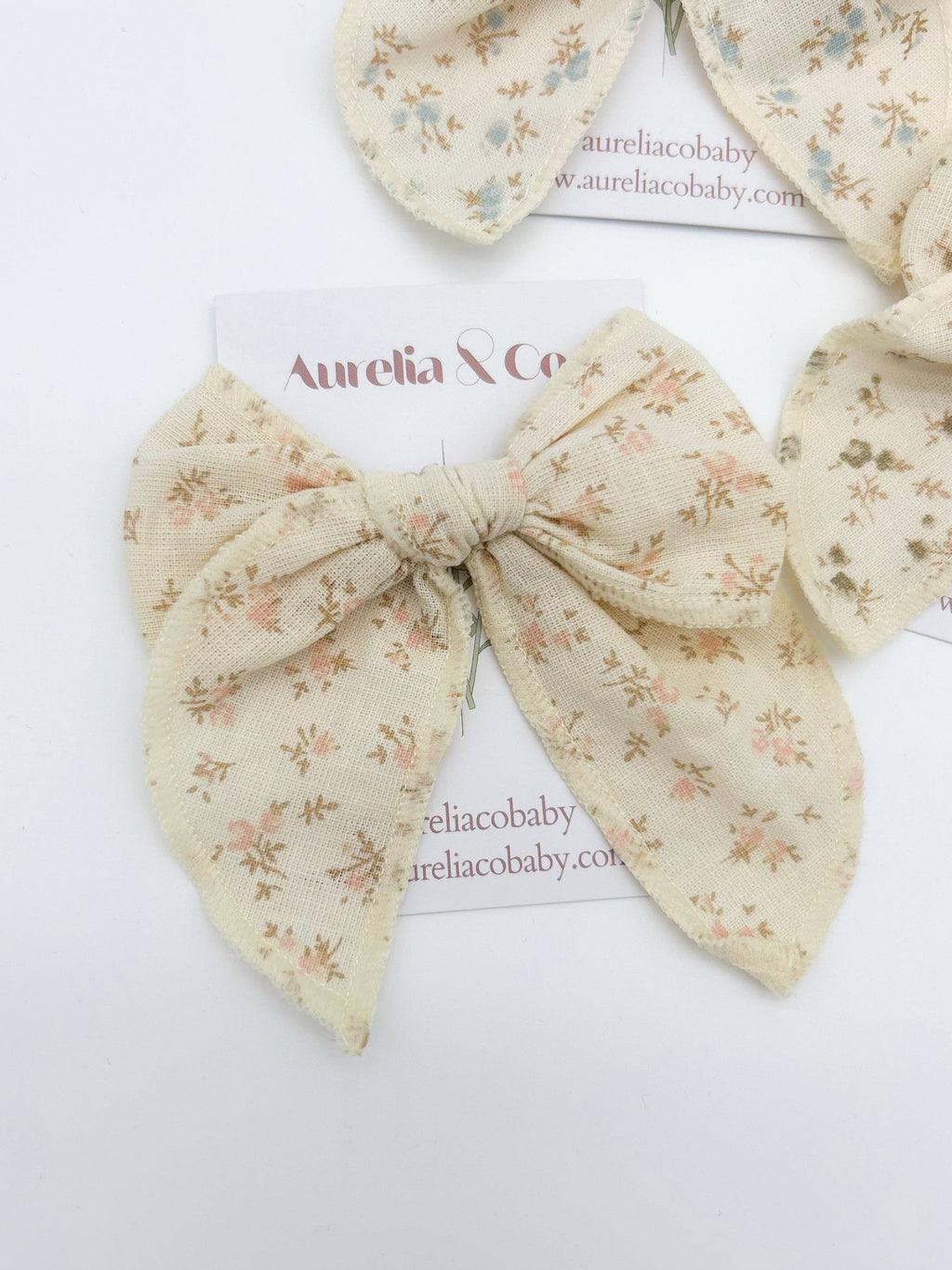 Neutral Floral Hair Bow for Kids/Toddlers