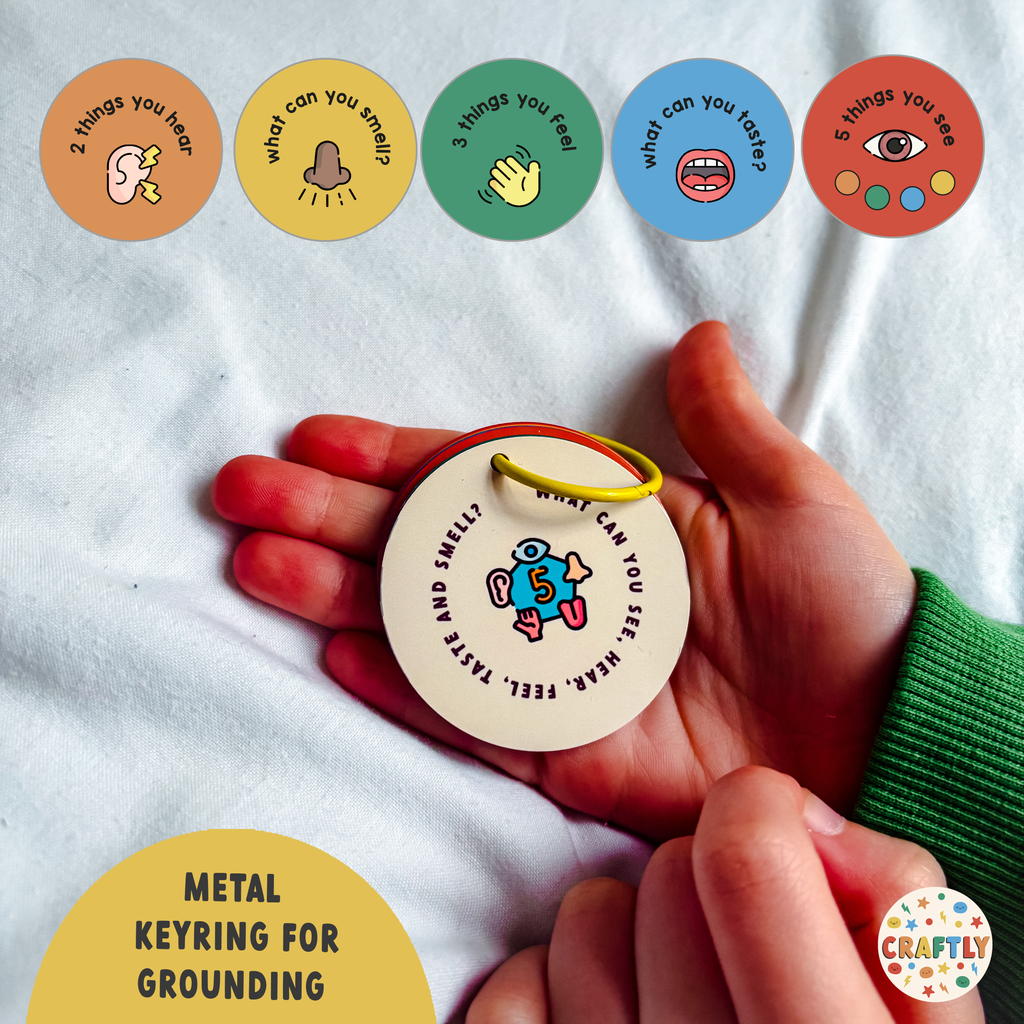 Grounding Anxiety Keyring 5 Senses