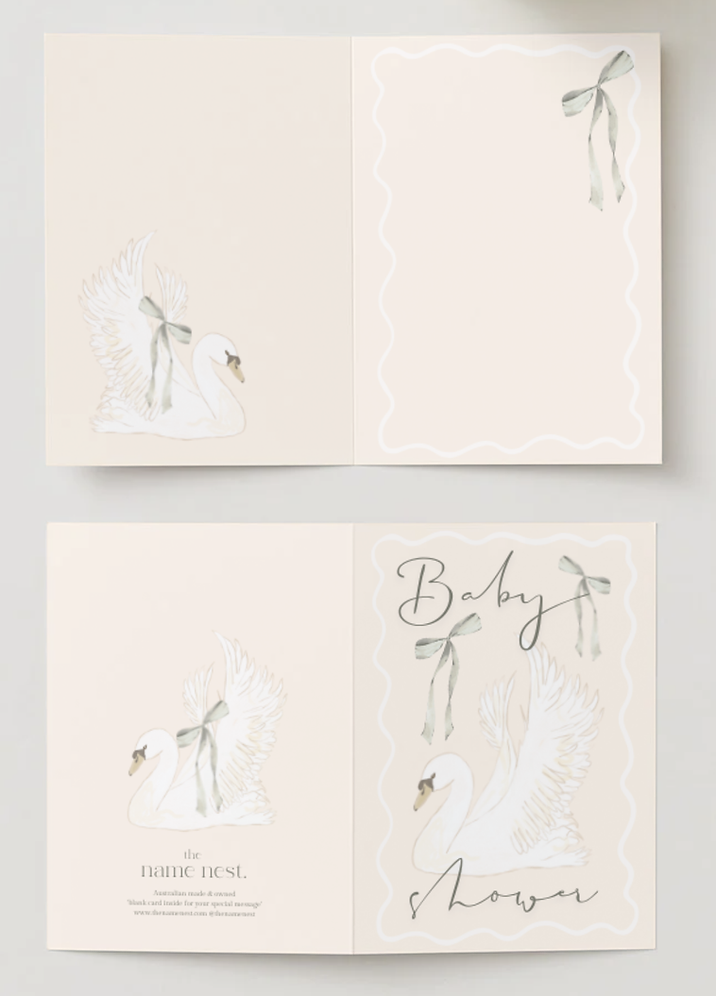 Swan Baby Shower Card