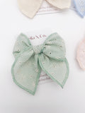 Spring Embroidered Hair Bow Clip for Children