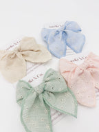 Spring Embroidered Hair Bow Clip for Children