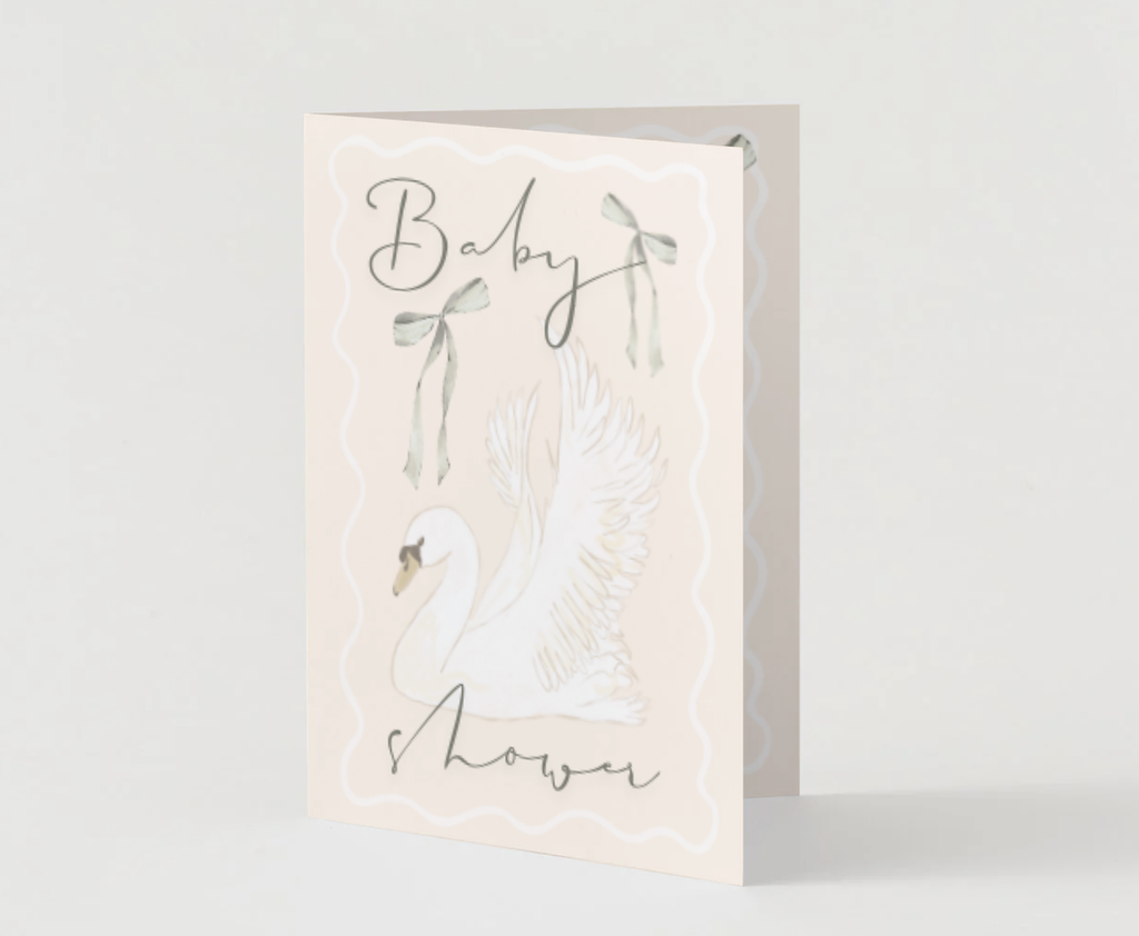 Swan Baby Shower Card