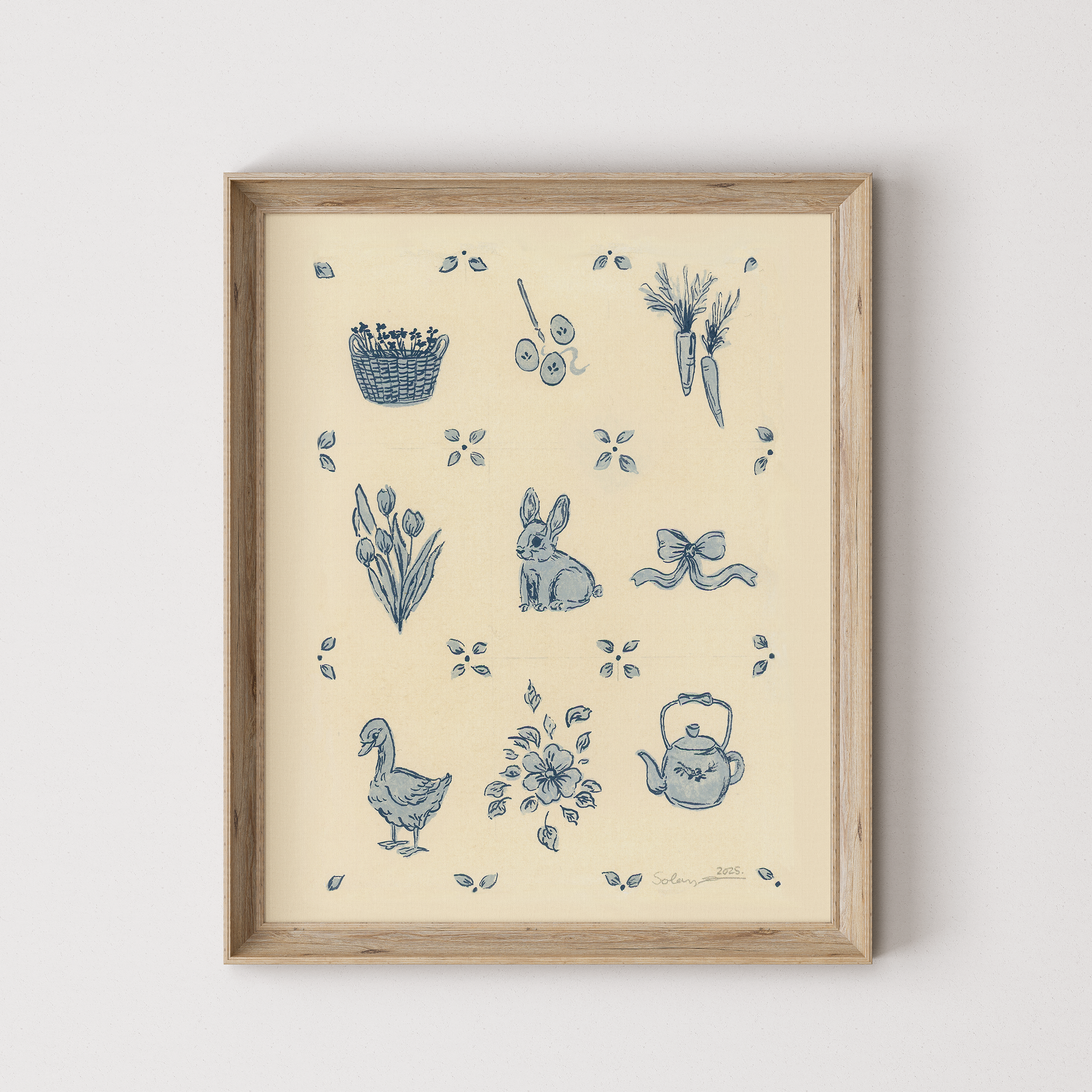 Blue Cottage Print