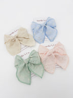 Spring Embroidered Hair Bow Clip for Children